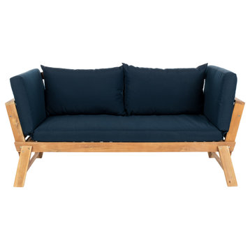 Safavieh Tandra Modern Contemporary Indoor-Outdoor Daybed Natural/Navy