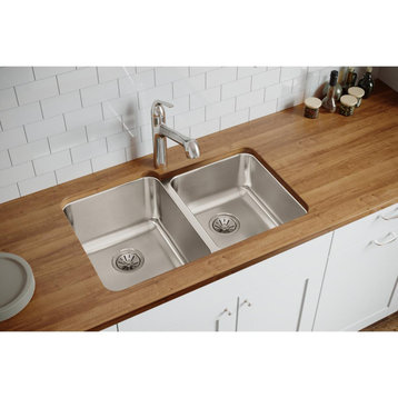 ELUH3120R Lustertone Classic Stainless Steel 31-1/4" Double Bowl Sink