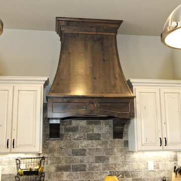 White Painted Kitchen with Knotty Alder Accents, Kimberly ID