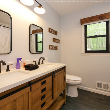New Black Window in Stylish Bathroom - Renewal by Andersen NJ / NYC