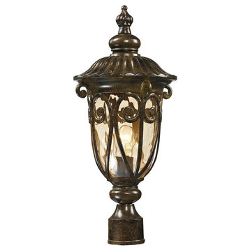 French Country One Light Outdoor Post Mount - Urn Shaped Post Light Decorative