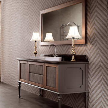 GM Luxury Atelier 49.6" Bath Vanity Cabinet Single Sink Walnut Wood, Gray Matte