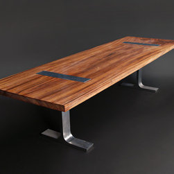 Solid 10' Perota Dining Table W/Custom Cast Aluminum Legs - Dining Tables