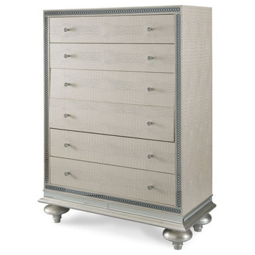 Michael Amini Hollywood Swank Upholstered Drawer Chest - Crystal Croc