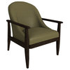 Elena Leather Lounge Chair, Finish Shown: Ebony, Leather Shown: Fern