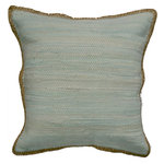 LR Home - Solid Light Seafoam Jute Bordered Throw Pillow - Designed to stand alone or layer with other accents, the Riley throw pillow brings a new dimension of style to your space. This versatile accent merges well with multiple home décor styles from boho to modern to coastal to country chic. The natural jute trimmed border and classic solid cotton center combine to be a textured treasure with a pop of color. Crafted with care in India, each accent pillow is unique with its very own individuality.
