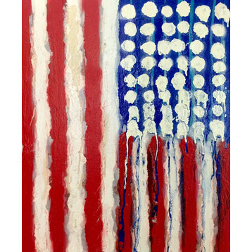 American Flag Art Painting on Canvas 18"x24" by Matt Pecson