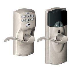 Schlage FE599NX CAM 619 ACC 619 Home Keypad Lever with Z-Wave Technology, Satin - Door Locks