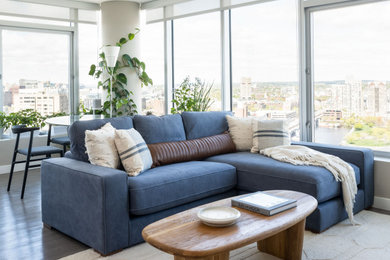 Living room photo in Boston