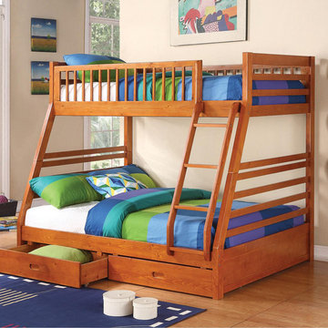 Casual Style Twin-Full Bunk Bed