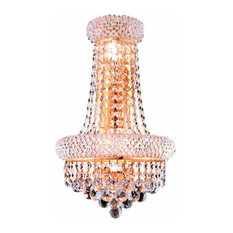 Elegant Lighting 1800W12SG Primo 4-Light Crystal Wall Sconce - Royal Cut Clear