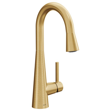 Moen 7664 Sleek 1.5 GPM 1 Hole Pull Down Bar Faucet - Brushed Gold