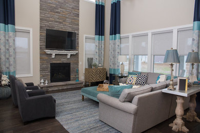 Living room - transitional living room idea in Cleveland