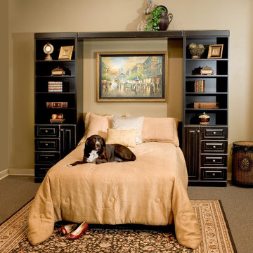 Black Distressed Panel Bed
