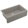 Karran Farmhouse/Apron-Front Quartz 34" Single Bowl Kitchen Sink, Concrete