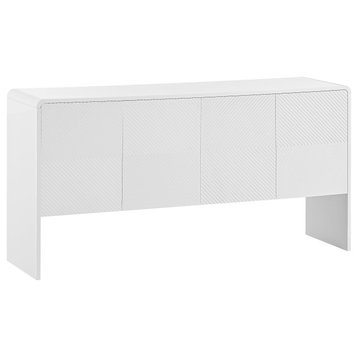 TATEUS 60" Sideboard With Adjustable Shelves Living Room & Entryway, White