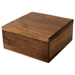 Wooden Keepsake Trinket Box With Dark Brown Trim