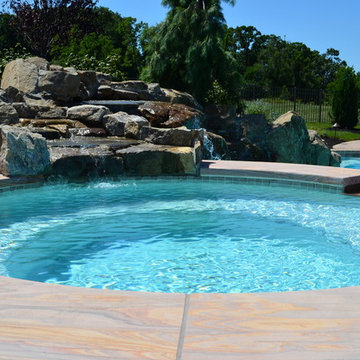 Custom Pools & Spas, Outdoor Kitchens, Patios & Walkways, and Plantings