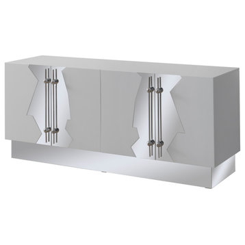 Callista Sideboard, White and Silver