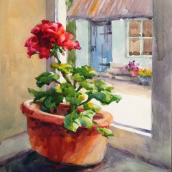 'Glowing Windowsill' Original Watercolor Painting by Erin Dertner - Paintings