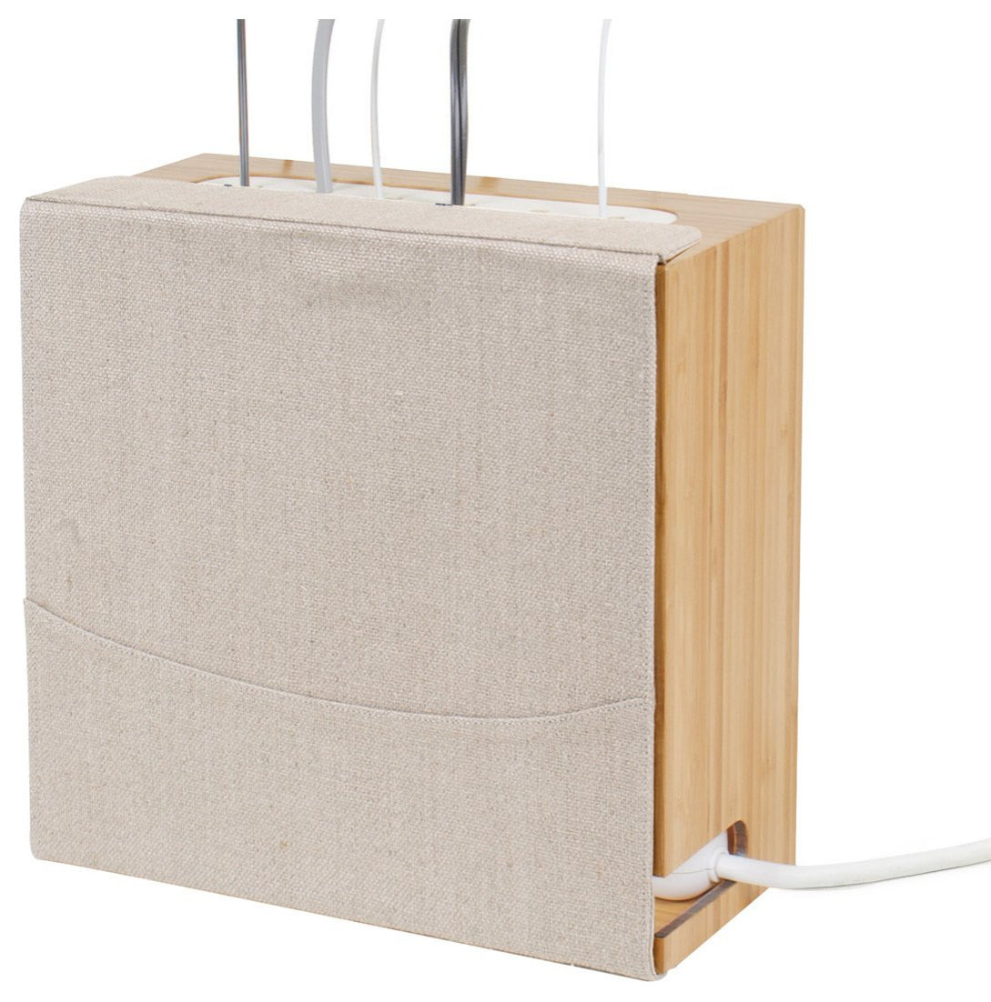 Cord Corral Cable and Cord Organizer, Zen, With New 8-A/C + 3 Usb Power Strip
