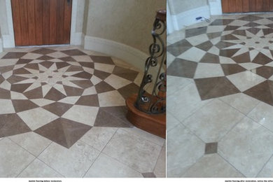 Marble floor restoration Before & After #1