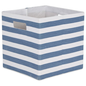 DII Polyester Cube Stripe French Blue Square 11x11x11