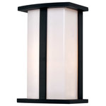 Trans Globe - Trans Globe 40290 BK Chime - One Light Outdoor Pocket Lantern - The Chime 10" Pocket Lantern is perfect for adding a warm glow to any outdoor area. The fixture provides a subtle accent to any home exterior and complements a variety of design themes. This single light rectangular pocket lantern features a simple metal frame with centered vertical strip, and an Opal Acrylic shade to soften the light. The Chime Collection is offered in two finish choices, Black or Steel.  Assembly Required: TRUE