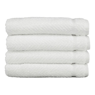 Everplush 4-Piece Marble (White and Grey) Cotton Quick Dry Hand