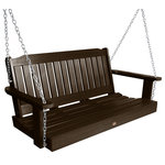 Highwood USA - Lehigh Porch Swing, Weathered Acorn, 4' - 100% Made in the USA - backed by US warranty and support