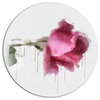Beautiful Rose Watercolor Drawing, Floral Disc Metal Wall Art, 11"