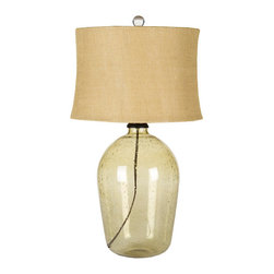 Amber glass arts and craft jar lamp - Table Lamps