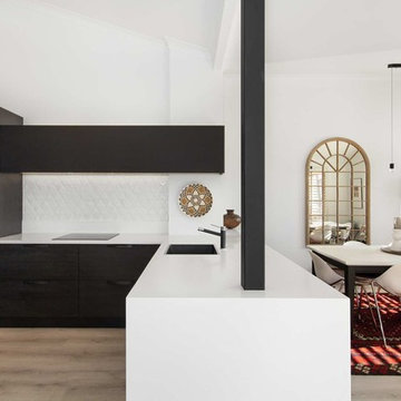 Modern Eclectic Black & White Kitchen