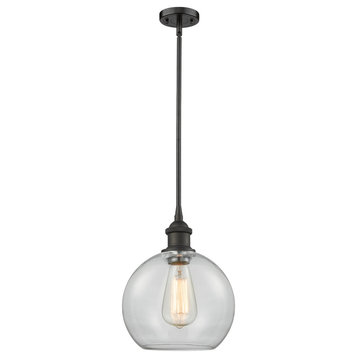 Athens 1-Light Pendant, Clear Globe Glass, Oil Rubbed Bronze