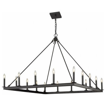 16 Light Chandelier in Linear Style - 45 Inches Wide by 41 Inches High-Matte