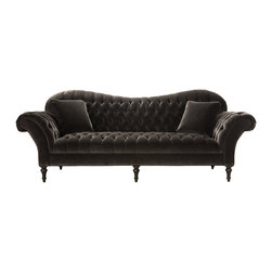 Club Velvet Charcoal Sofa - Sofas