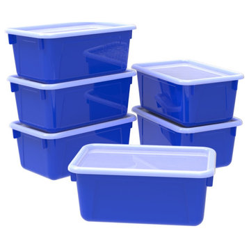 Small Cubby Bin, with Cover, Classroom Blue (Case of 5)