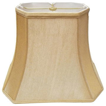 Royal Designs Rectangle Cut Corner Lamp Shade, Antique Gold, 10x18x13.25