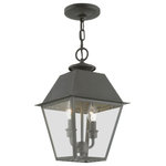 Livex Lighting - Wentworth 2 Light Charcoal Outdoor Medium Pendant Lantern - With its appealing charcoal finish and clear glass, the stunning Mansfield collection will make an elegant addition to any outdoor space. Formed from solid brass & traditionally inspired, this two-light outdoor medium pendant is perfect for your entry way. Combining superb craftsmanship and affordable price, this fixture is sure to be a timeless addition to your home.