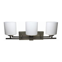 Triple Vanity Light (Brushed Nickel w/ Frosted Opal Glass) - Bathroom Vanity Lighting