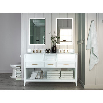 Hayley Bathroom Vanity Set, White, 60"