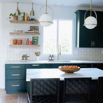 Modern Green Cabinets with Big Chill