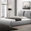 Baxton Studio Malloy Gray Modern Bed with Upholstered Headboard - Queen Size