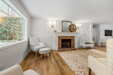 Living room - craftsman living room idea in Seattle