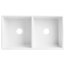 Turner Farmhouse Fireclay 33" Double Bowl Kitchen Sink, Crisp White
