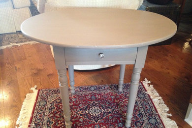 Oval table with drawer