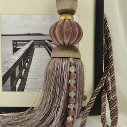 7 Colors QYM34 Polyester and Acrylic Curtain Tassel Tie Backs in Purple Color - Window Treatment Accessories