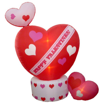 8 Foot Animated Valentine's Inflatable Hearts Decoration - Top Heart Rotates
