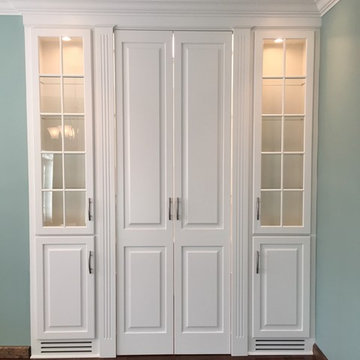 Flush-mounted Dining Room Breakfront with Pantry.