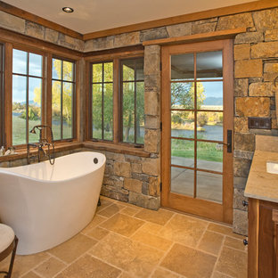 Bäder mit farbigen Fliesen und Steinplatten Ideen, Design & Bilder